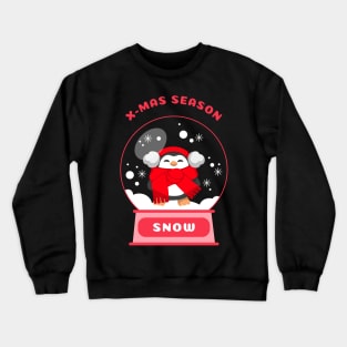 Xmas Season Snow Penguin (Red) Crewneck Sweatshirt